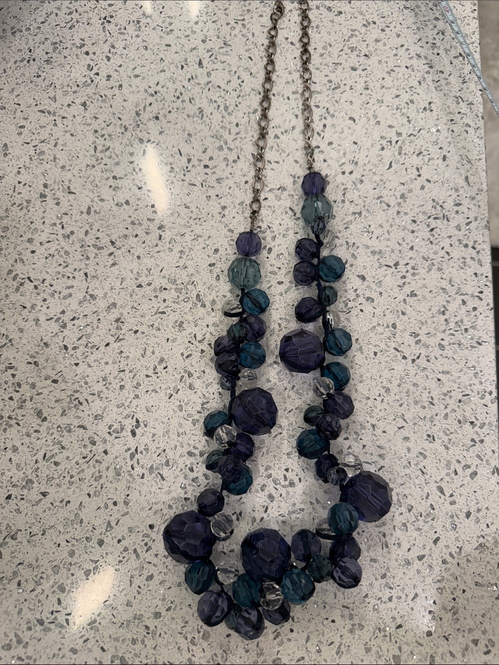 Faceted Blue & Teal Bead Necklace - Women's Fashion Jewelry